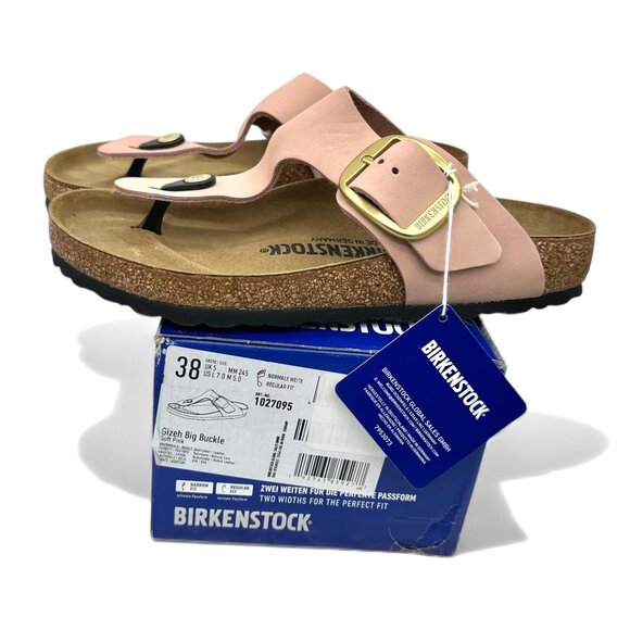 Birkenstock Gizeh Big Buckle Soft Pink Leather Women’s Sandals EU 38 Regular Fit - Picture 9 of 11
